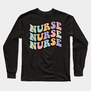 Groovy Nurse Design Long Sleeve T-Shirt